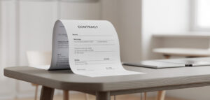 Skriftligt avtal för flyttfirma, detaljer och datum.